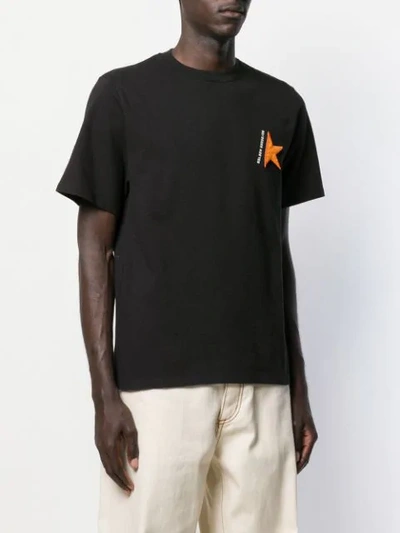Shop Golden Goose Star Patch T-shirt In Black/orange
