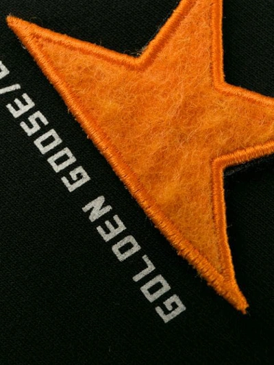 Shop Golden Goose Star Patch T-shirt In Black/orange