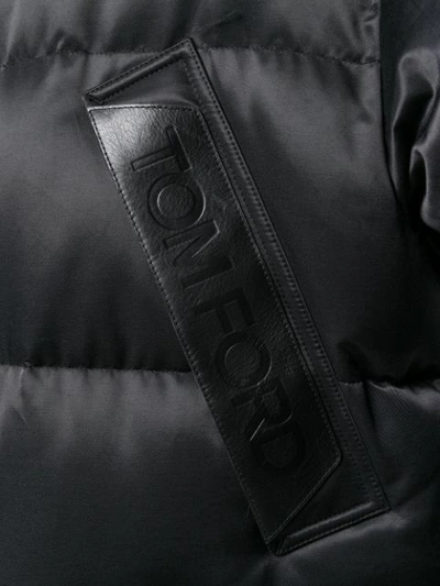 Shop Tom Ford Hooded Padded Coat - Black