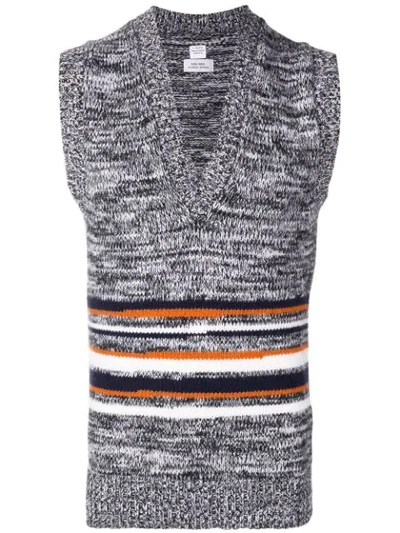 Shop E. Tautz Striped Knit Vest - Black