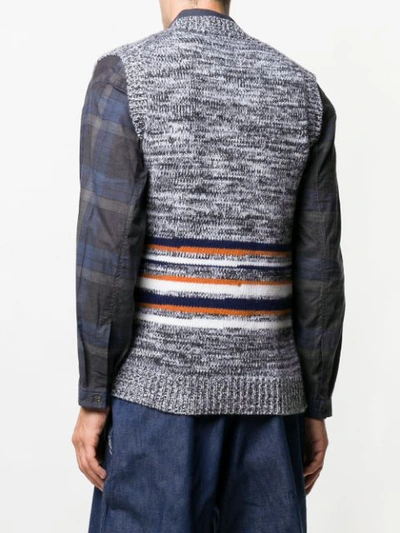 Shop E. Tautz Striped Knit Vest - Black
