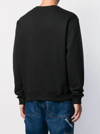 Shop Versace Jeans Couture Logo Print Sweatshirt In Black