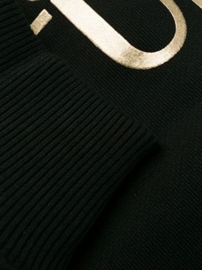 Shop Versace Jeans Couture Logo Print Sweatshirt In Black