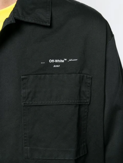 Shop Off-white Logo Print Oversized Shirt In Black