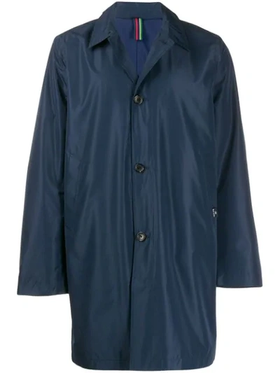 Shop Ps By Paul Smith Shell Raincoat In Blue