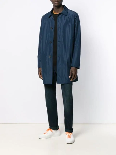 Shop Ps By Paul Smith Shell Raincoat In Blue