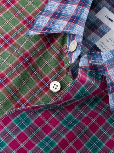 Shop Comme Des Garçons Shirt Patchwork Check Shirt In Blue