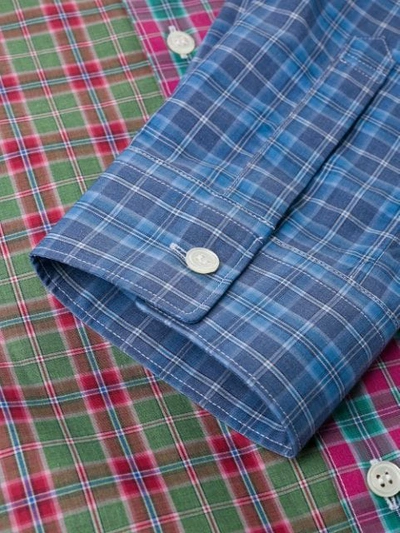 Shop Comme Des Garçons Shirt Patchwork Check Shirt In Blue