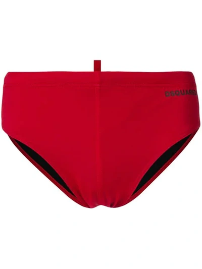 Shop Dsquared2 Icon Swimming Briefs In Red