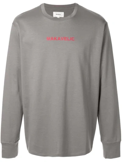 Shop Makavelic 'gun & Rose' Sweatshirt In Grey
