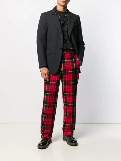 Shop Cobra Sc Plaid Straight Leg Trousers In Red