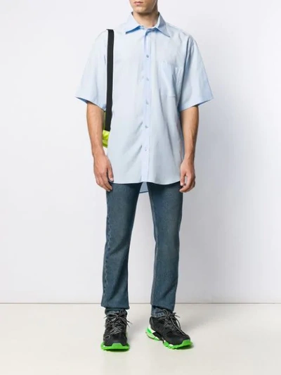 Shop Balenciaga Short-sleeved Shirt In Blue