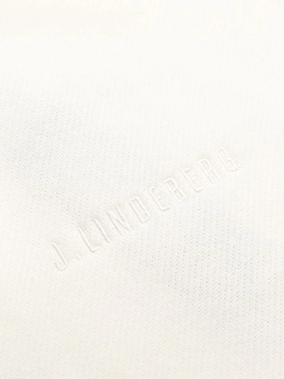 Shop J. Lindeberg Chip Embroidered Logo Hoodie In Neutrals