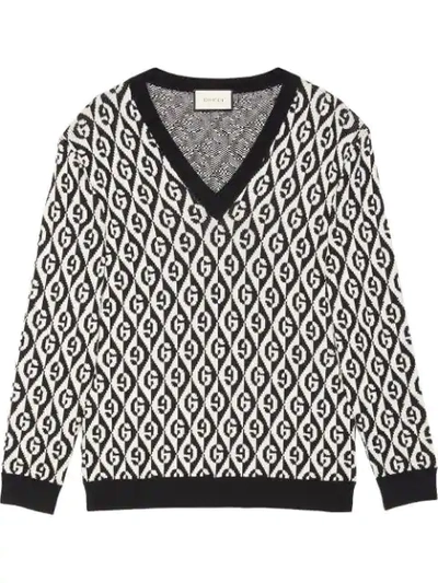 GUCCI JACQUARD G MOTIF KNIT JUMPER - 黑色