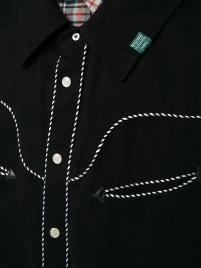 Shop Miharayasuhiro Stitch Detail Shirt Jacket In Black