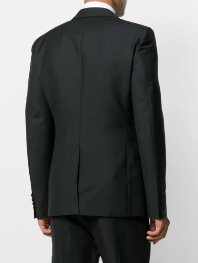 Shop Alexander Mcqueen Stitched Lapel Tuxedo Jacket In Black