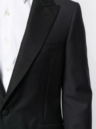 Shop Alexander Mcqueen Stitched Lapel Tuxedo Jacket In Black