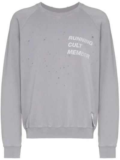 Shop Satisfy Cult Logo Jumper In Grey