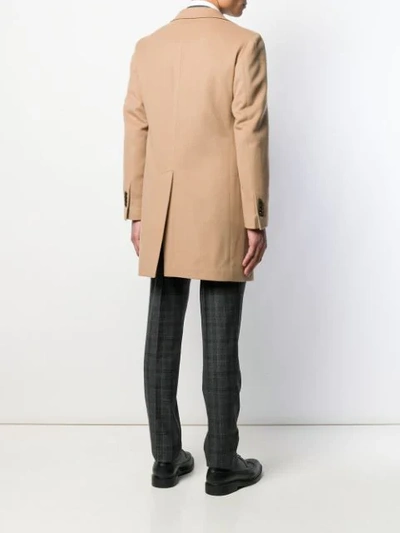 Shop Tagliatore Single Breasted Tailored Coat In Neutrals