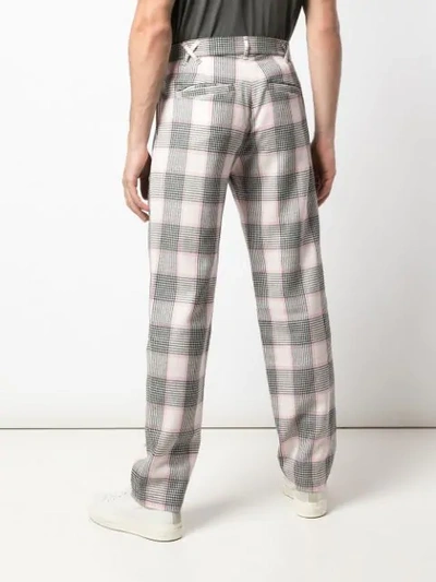 Shop Julien David Checked Trousers In Black