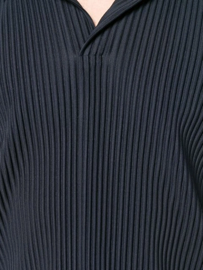 Shop Issey Miyake Homme Plissé  Pleated Polo Shirt - Blue