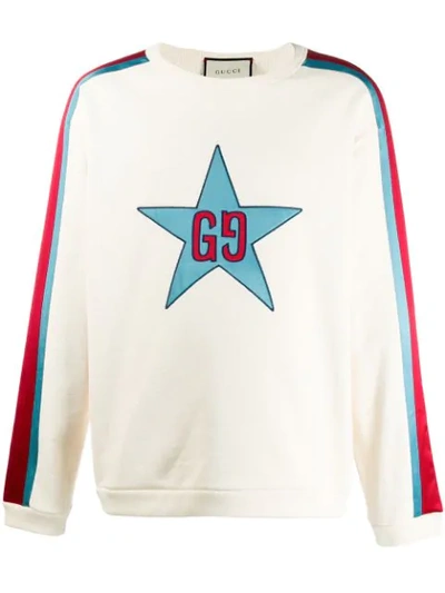 Shop Gucci Gg Star Sweatshirt In Neutrals