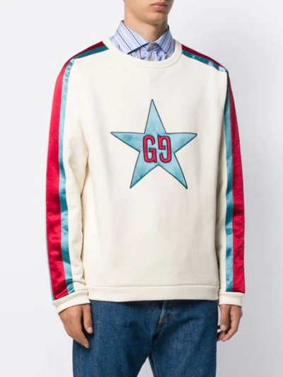 Shop Gucci Gg Star Sweatshirt In Neutrals