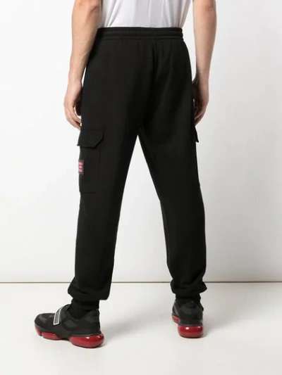 Shop Burberry Logo Patch Track Pants In Black