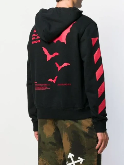 Shop Off-white Bats Print Hoodie In Black