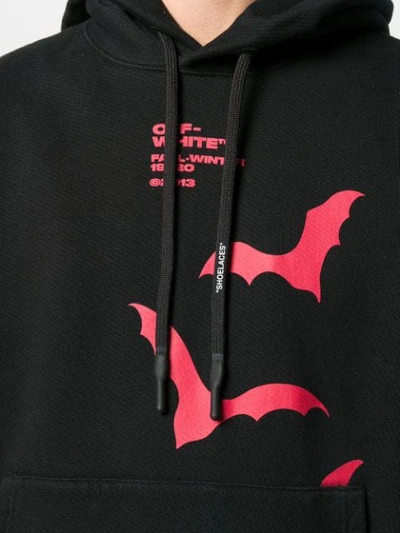 Shop Off-white Bats Print Hoodie In Black