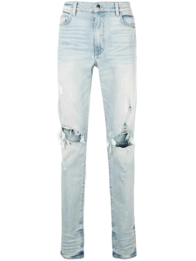 Shop Amiri Low Rise Skinny Jeans In Blue