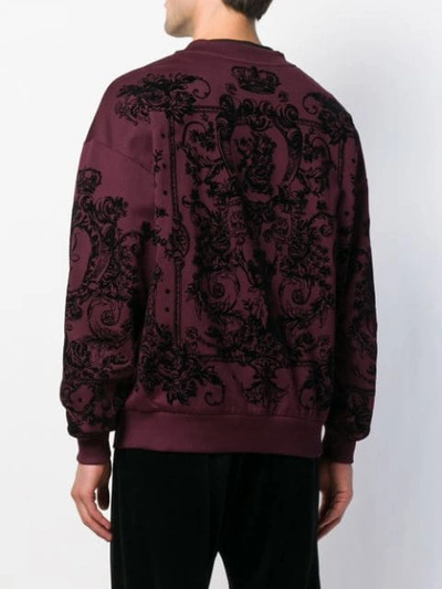 Shop Dolce & Gabbana Flocked Print Sweatshirt In Black