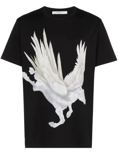 Shop Givenchy Pegasus Print T-shirt  In 001 Black