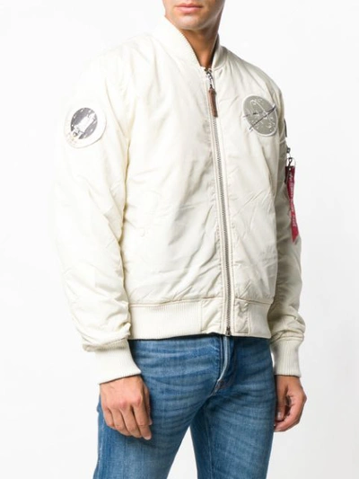 Shop Alpha Industries Reversible Bomber Jacket - White