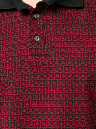 Shop Ferragamo Gancini Piqué Polo Shirt In Red