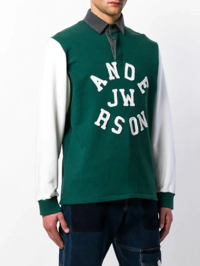 Shop Jw Anderson Rugby Long Sleeve Polo In Bottle Green
