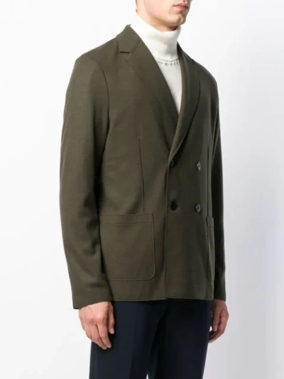 Shop Harris Wharf London Double Breasted Jacket In Green