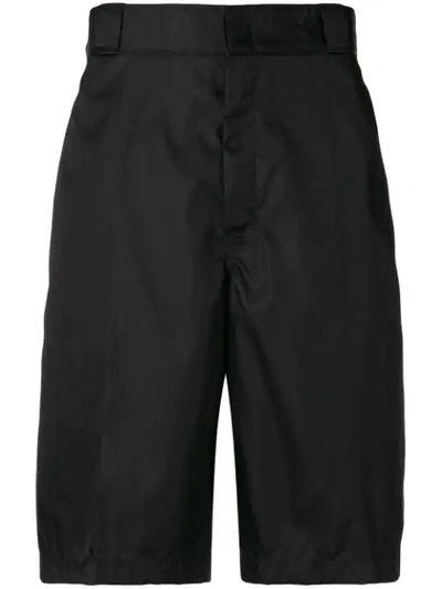 Shop Prada High-waist Bermuda Shorts - Black