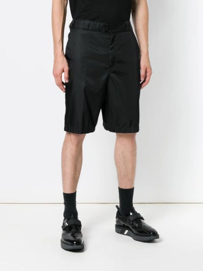 Shop Prada High-waist Bermuda Shorts - Black
