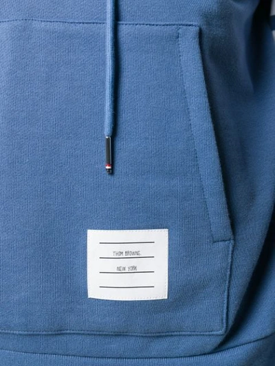 Shop Thom Browne 4-bar Stripe Logo-patch Hoodie In Blue