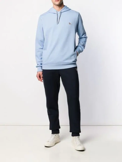 Shop Ps By Paul Smith Embroidered Logo Hoodie In Blue