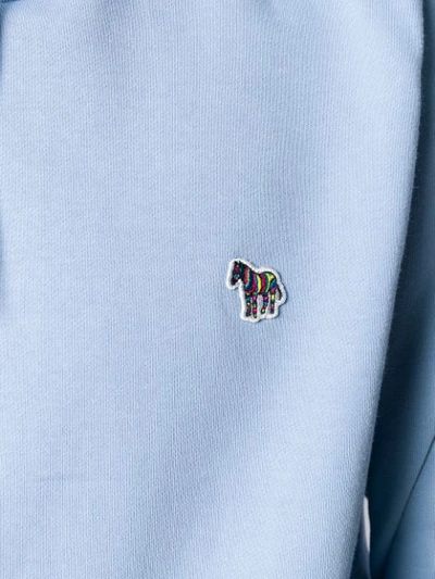 Shop Ps By Paul Smith Embroidered Logo Hoodie In Blue