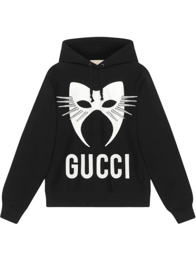 Shop Gucci Manifesto Oversized Hoodie In Black