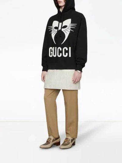 Shop Gucci Manifesto Oversized Hoodie In Black