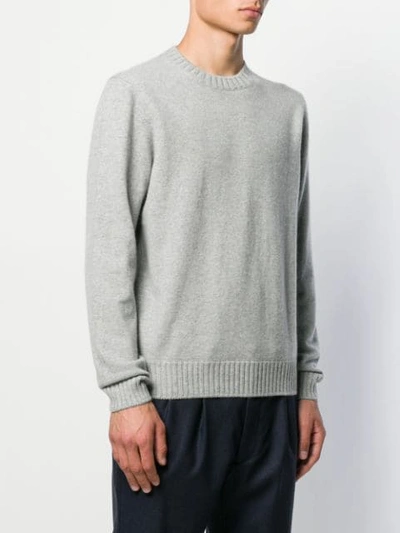 BARBA LONG-SLEEVE FITTED SWEATER - 灰色