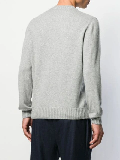 BARBA LONG-SLEEVE FITTED SWEATER - 灰色