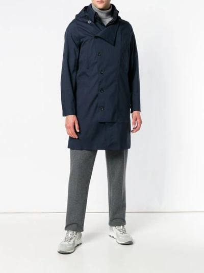 Shop Norwegian Rain Double Buttoned Raincoat - Blue