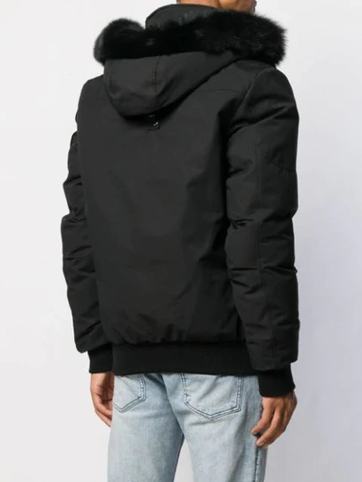 Shop Moose Knuckles Hooded Padded Jacket In Black
