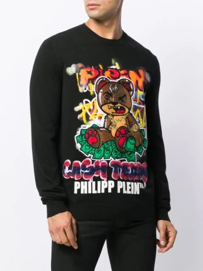 Shop Philipp Plein Teddy Bear Jumper In Black