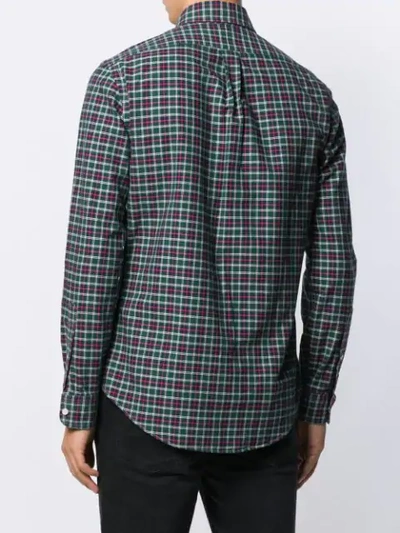 Shop Polo Ralph Lauren Checked Logo Shirt In Green